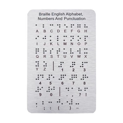NICENEEDED Braille Alphabet Tafel Braille Englisches Alphabet Mit Erhabenen Punkten Zahlen Und Zeichensetzung Braille Lernen Für Anfänger 4.7 x 7.25 Zoll NICENEEDED Braille Alphabet Tafel Braille Englisches Alphabet Mit Erhabenen Punkten Zahlen Und Zeichensetzung Braille Lernen Für Anfänger 4.7 x 7.25 Zoll von NICENEEDED