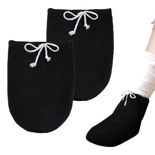 NICENEEDED Gipssockenüberzug Für Den Fuß Schwarze Socken Mit Zehenschutz Aus Gips Gipsschutz Für Das Bein Unterhalb des Knies Verstellbarer Gipsschutz Mit Kordelzug von NICENEEDED