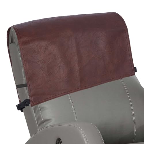 NICENEEDED PU Leder Kopfstützenbezug Für Relaxsessel Rutschfester Wasserdichter Kopfstützenschutz Für Stuhl Und Couch Kaffeefarbene Möbel Sofa Sitzbezüge Für Das Home Office von NICENEEDED