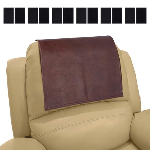 NICENEEDED PU Leder Kopfstützenbezug Für Relaxsessel Rutschfester Wasserdichter Kopfstützenschutz Für Stuhl Und Couch Kaffeefarbene Möbel Sofa Sitzbezüge Für Das Home Office von NICENEEDED