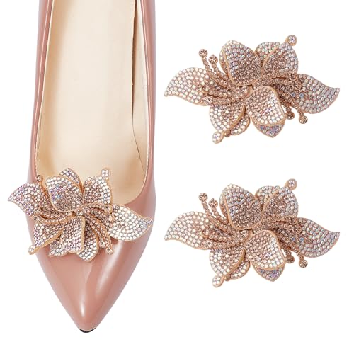NICENEEDED Schuhclip Aus Stoff Mit Stereoskopischen Blumen Strasssteinen 2 Stück Dekoratives Schuhzubehör von NICENEEDED