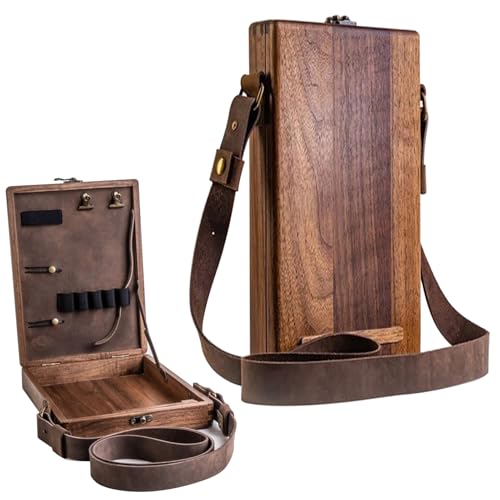 NICENEEDED Writers Messenger Holzbox Multifunktions Aufbewahrungsbox Für Künstlerwerkzeuge Und Pinsel Aktentasche Aus Holz Tragbar Zum Umhängen Für Postboten von NICENEEDED