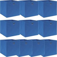 10 Stk. Aufbewahrungsboxen,Werkzeugaufbewahrung,Lagerbox Blau 32×32×32 cm Stoff CIW69636BonneVie von NICEONE