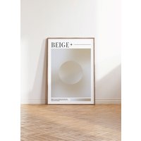 Beige Aura Print Poster | Abstrakter Druck Farbverlaufsdruck Retro Ruhig Spirituelle Energie Moderne Kunst Wohnzimmer von NICEONEE