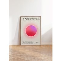 Liberosis Print Poster | Abstrakter Druck Farbverlaufsdruck Retro Ruhige Moderne Minimalistisch Spirituelle Energie Home Kunst von NICEONEE