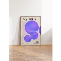 Wassermann Sternzeichen Poster Druck | Astrologie Horoskop Luftschild Wanddeko Kunstdruck von NICEONEE