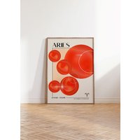 Widder Sternzeichen Poster Print | Astrologie Horoskop Feuer-Zeichen-Wand-Dekor Kunstdruck von NICEONEE