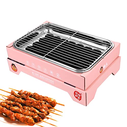 NICERAM Tragbarer Holzkohlegrill,Holzkohlegrill Kabob Grill Tragbarer Grill BBQ-Grill | Barbecue-Grill-Werkzeuge zum Grillen im Freien, Kochen, Camping, Wandern, Picknicks, Tailgating, Rucksackreisen von NICERAM