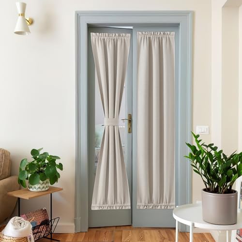 NICETOWN Französische Türvorhänge, Blickdicht, 66 x 183 cm, wärmeisolierte Vorhänge für Glasfenster, wärmeisolierter Türschatten für Schlafzimmer, 1 Panel, Natur NICETOWN Französische Türvorhänge, Blickdicht, 66 x 183 cm, wärmeisolierte Vorhänge für Glasfenster, wärmeisolierter Türschatten für Schlafzimmer, 1 Panel, Natur von NICETOWN