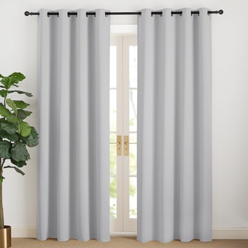 NICETOWN Hellgrau Vorhang Blickdicht Thermo Vorhänge 220 cm Lang Gardinen mit Ösen 2er Set Übergardinen Wohnzimmer Modern Ösenschal 2er Set Verdunklungsvorhänge Curtains, H220 x B140 cm NICETOWN Hellgrau Vorhang Blickdicht Thermo Vorhänge 220 cm Lang Gardinen mit Ösen 2er Set Übergardinen Wohnzimmer Modern Ösenschal 2er Set Verdunklungsvorhänge Curtains, H220 x B140 cm von NICETOWN