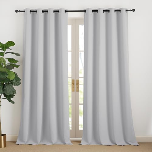 NICETOWN Thermo Vorhänge 240 cm Lang Hellgrau Vorhang Blickdicht Gardinen mit Ösen 2er Set Übergardinen Wohnzimmer Modern Ösenschal 2er Set Verdunklungsvorhänge, H240 x B140 cm NICETOWN Thermo Vorhänge 240 cm Lang Hellgrau Vorhang Blickdicht Gardinen mit Ösen 2er Set Übergardinen Wohnzimmer Modern Ösenschal 2er Set Verdunklungsvorhänge, H240 x B140 cm von NICETOWN