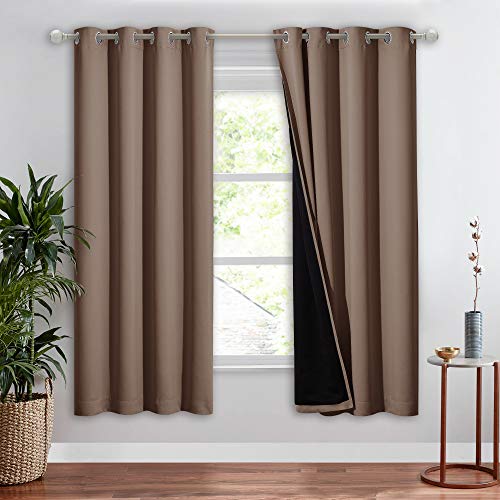 NICETOWN Vorhänge für Wohnzimmer, komplett schattiert, Sichtschutz und geräuschreduzierende Vorhänge, schwarz gefüttert, isoliert, Fenstervorhang, Cappuccino, 1 Stück, B 52 x L 72 cm NICETOWN Vorhänge für Wohnzimmer, komplett schattiert, Sichtschutz und geräuschreduzierende Vorhänge, schwarz gefüttert, isoliert, Fenstervorhang, Cappuccino, 1 Stück, B 52 x L 72 cm von NICETOWN