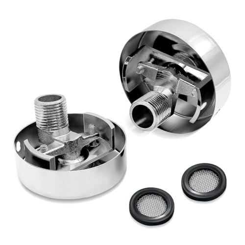 NICEWAT 2 Stück Duscharmatur Adapter Verstellbar, Duscharmatur Anschluss Badezimmer Adapter 1/2 auf 3/4 Außengewinde, Kurzer Duschkopf Adapter, Messing Duschmischer Adapter für Einstellen Wasserventil von NICEWAT