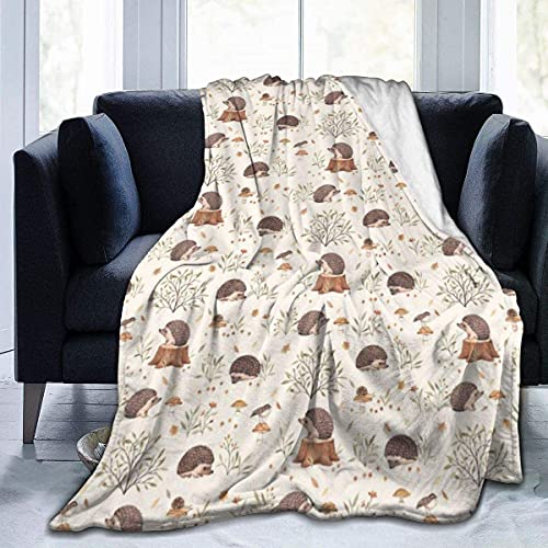 Meiya-Design Fleecedecke Wiese Igel Home Flanell Fleece Weich Warm Plüsch Überwurf Decke für Bett/Couch/Sofa/Büro/Camping von NICEWL