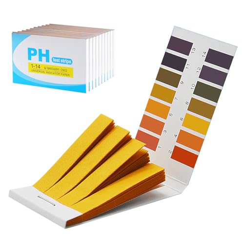 10 Packte PH Wert Teststreifen, Lackmuspapier, Messbereich 1-14, 800 Stück pH-Wert-Indikator-Teststreifen für Urin und Speichel, Wasser, Bodentests, Tiernahrung, Säure Basen Teststreifen von NICEYEA
