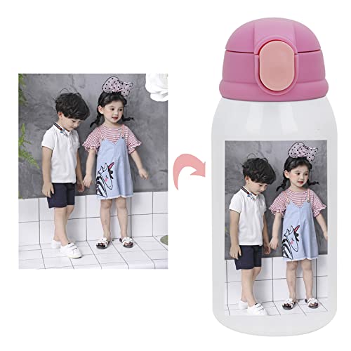 Kinder Thermosflasche mit Name Foto Text Personalisiert aus Edelstahl Auslaufsichere Trinkflasche Wasserflasche Thermobecher Thermoskanne mit Isolierung Motiv Geschenk für Schule, Sport, Outdoor von NICEYEA