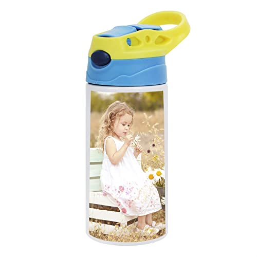 Kinder Thermosflasche mit Name Foto Text Personalisiert aus Edelstahl Auslaufsichere Trinkflasche Wasserflasche Thermobecher Thermoskanne mit Isolierung Motiv Geschenk für Schule, Sport, Outdoor von NICEYEA