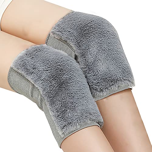 NICEYEA Knieschoner Anti-Rutsch Kniewärmer Elastische Kniebandage Winter Warm Knieschützer Thermo Knieorthese mit Klettverschluss Beinlinge Wärmetherapie für Motorrad Radfahren von NICEYEA