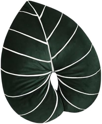 NICEYEA Grün Blattförmiges Kissen Pflanzen Wurfkissen Dekokissen 3D-Blattpflanze Plüsch Blattkissen Bürokissen Sitzkissen Zierkissen Bodenkissen für Schlafzimmer, Büro, Waschbar von NICEYEA