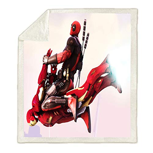 NICHIYO Deadpool Decke Cartoon und Animation Fleece Decke für Erwachsene und Kinder, 100% Mikrofaser, für Schlafsofa und Sofa (11.150cmx200cm) von NICHIYO