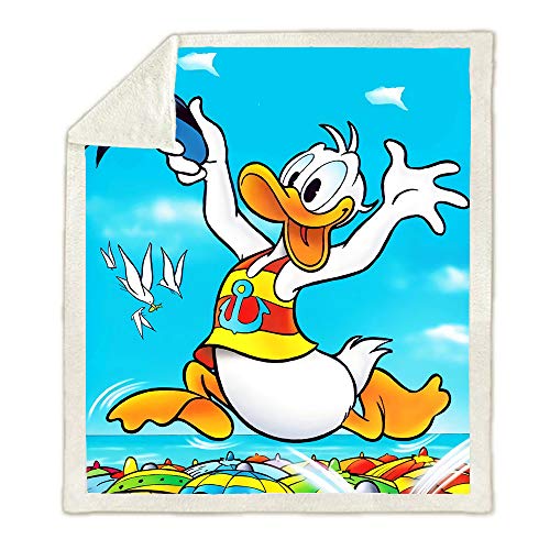 NICHIYO Don Donald Fauntleroy Decke, Cartoon- und Animations-Fleecedecke für Erwachsene und Kinder, 100% Mikrofaser, für Schlafsofa und Sofa (1150 cm x 200 cm) von NICHIYO