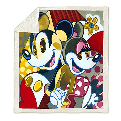 NICHIYO Mickey Mouse Decke, Cartoon und Animation Fleecedecke für Erwachsene und Kinder, 100% Mikrofaser, für Schlafsofa und Sofa (14.150cmx200cm) von NICHIYO