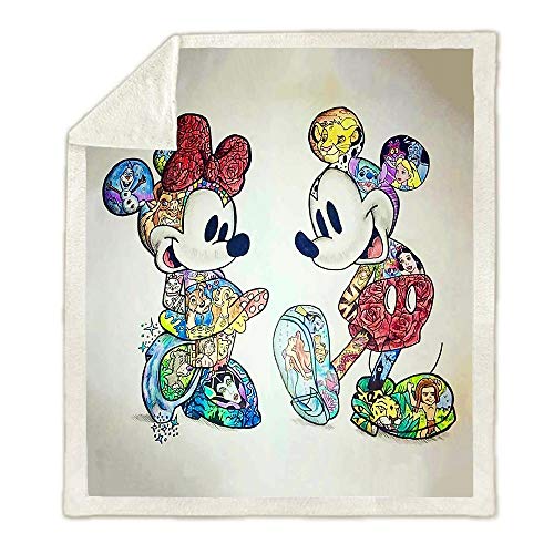 NICHIYO Mickey Mouse Decke, Cartoon und Animation Fleecedecke für Erwachsene und Kinder, 100% Mikrofaser, für Schlafsofa und Sofa (24.100 cm x 140 cm) von NICHIYO