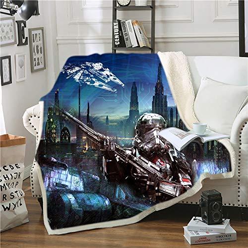 NICHIYO Star Wars Bett Decken, Cartoon Anime Fleece Fleecedecken for Erwachsene Kinder, 100% Mikrofaser, for Bettcouch und Sofa (9,100 cm x 140 cm) von NICHIYO