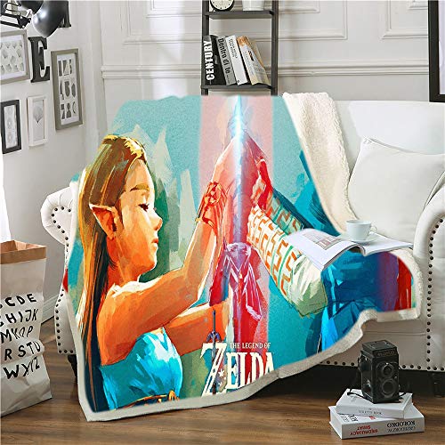 NICHIYO The Legend of Zelda Decke, Cartoon- und Animations-Fleecedecke für Erwachsene und Kinder, 100 % Mikrofaser, für Schlafsofa und Sofa (14.100 x 140 cm) von NICHIYO