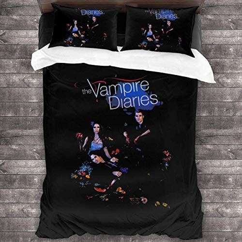 NICHIYO The Vampire Diaries Bettwäsche-Set – Bettbezug und Kissenbezug, Mikrofaser, 3D-Digitaldruck dreiteiliger Bettwäsche (1,Einzelbett 135 * 200 cm) von NICHIYO