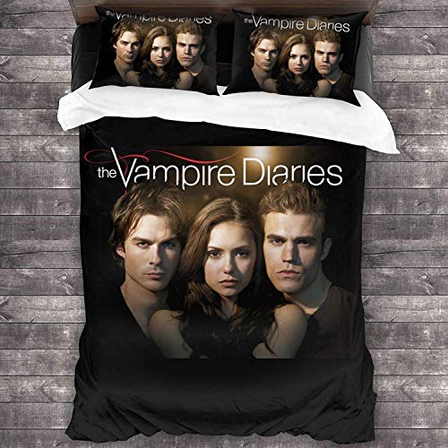 NICHIYO The Vampire Diaries Bettwäsche-Set - Bettbezug und Kissenbezug, Mikrofaser, 3D-Digitaldruck dreiteiliger Bettwäsche (12,Doubie 200 * 200cm) von NICHIYO