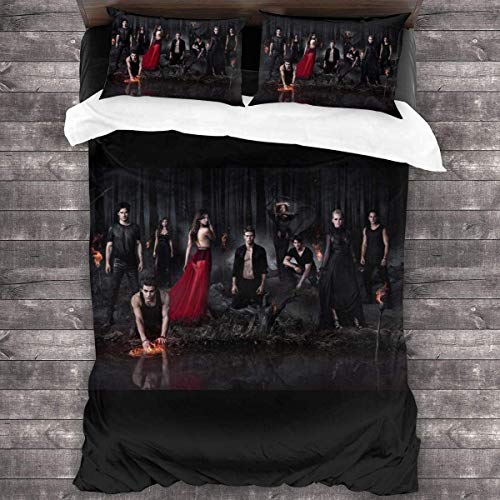 NICHIYO The Vampire Diaries Bettwäsche-Set - Bettbezug und Kissenbezug, Mikrofaser, 3D-Digitaldruck dreiteiliger Bettwäsche (2,Single 135 * 200cm) von NICHIYO