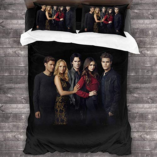 NICHIYO The Vampire Diaries Bettwäsche-Set - Bettbezug und Kissenbezug, Mikrofaser, 3D-Digitaldruck dreiteiliger Bettwäsche (3,Single 135 * 200cm) von NICHIYO