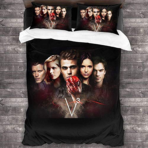 NICHIYO The Vampire Diaries Bettwäsche-Set - Bettbezug und Kissenbezug, Mikrofaser, 3D-Digitaldruck dreiteiliger Bettwäsche (4,Doubie 200 * 200cm) von NICHIYO