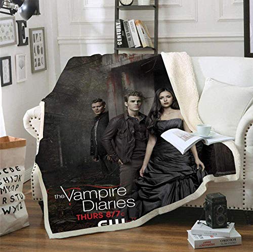 NICHIYO The Vampire Diaries Decke, Cartoon- und Animations-Fleecedecke für Erwachsene und Kinder, 100 % Mikrofaser, für Schlafsofa und Sofa (15.150 x 200 cm) von NICHIYO