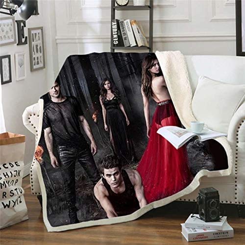 NICHIYO The Vampire Diaries Decke, Cartoon- und Animations-Fleecedecke für Erwachsene und Kinder, 100% Mikrofaser, für Schlafsofa und Sofa (8.150 cm x 200 cm) von NICHIYO