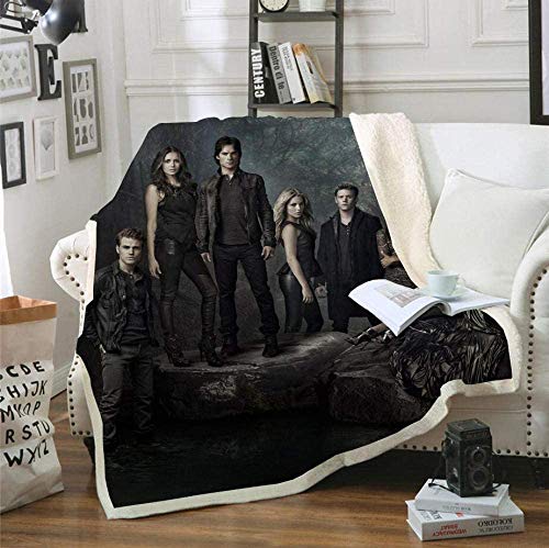 NICHIYO The Vampire Diaries Decke, Cartoon- und Animations-Fleecedecke für Erwachsene und Kinder, 100% Mikrofaser, für Schlafsofa und Sofa (9.150 x 200 cm) von NICHIYO