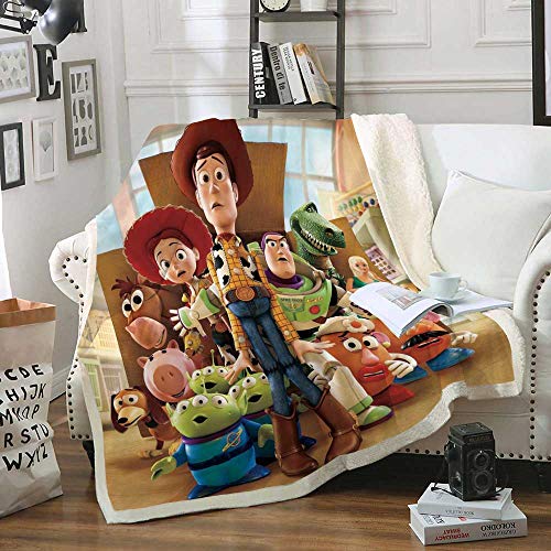 NICHIYO Toy Story Bett Decken, Cartoon Anime Fleece Fleecedecken for Erwachsene Kinder, 100% Mikrofaser, for Bettcouch und Sofa (8,130cm × 150 cm) von NICHIYO