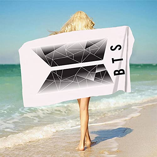 NICHIYOBI BTS Bangtan Boys 3D-Digitaldruck Badetücher,Weiche und Flauschige Strandtücher,modischer Auftritt,Reisetuch,Weich und lichtbeständig (9,90cmx180cm) von NICHIYOBI