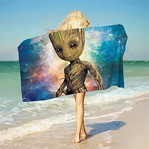 NICHIYOBI Guardians of The Galaxy Groot 3D-Digitaldruck Badetücher,Weiche und Flauschige Strandtücher,modischer Auftritt,Reisetuch,Weich und lichtbeständig (1,70cmx140cm) von NICHIYOBI