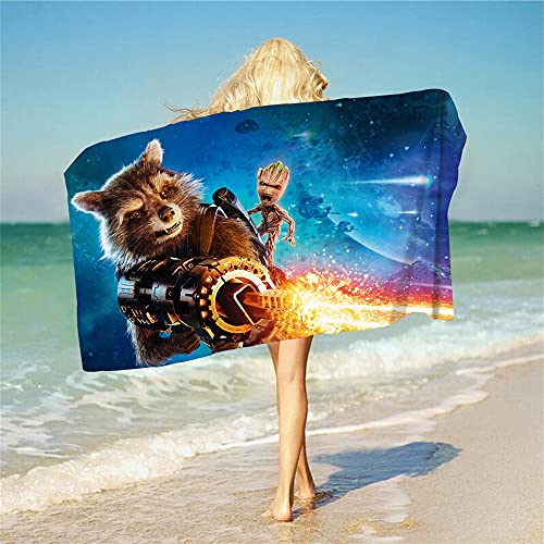 NICHIYOBI Guardians of The Galaxy Groot 3D-Digitaldruck Badetücher,Weiche und Flauschige Strandtücher,modischer Auftritt,Reisetuch,Weich und lichtbeständig (11,75cmx150cm) von NICHIYOBI