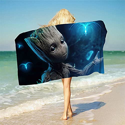 NICHIYOBI Guardians of The Galaxy Groot 3D-Digitaldruck Badetücher,Weiche und Flauschige Strandtücher,modischer Auftritt,Reisetuch,Weich und lichtbeständig (12,75cmx150cm) von NICHIYOBI