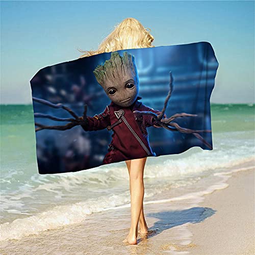 NICHIYOBI Guardians of The Galaxy Groot 3D-Digitaldruck Badetücher,Weiche und Flauschige Strandtücher,modischer Auftritt,Reisetuch,Weich und lichtbeständig (17,100cmx180cm) von NICHIYOBI