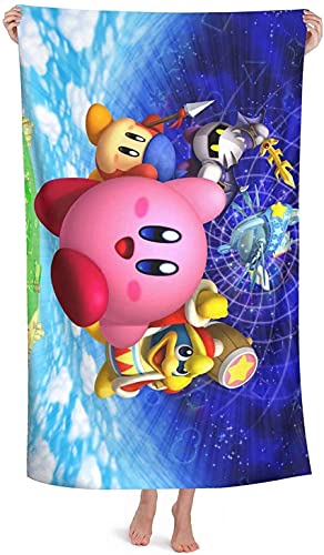 NICHIYOBI Kirby 3D-Digitaldruck Badetücher,Weiche und Flauschige Strandtücher,modischer Auftritt,Reisetuch,Weich und lichtbeständig (1,70cmx140cm) von NICHIYOBI