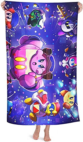 NICHIYOBI Kirby 3D-Digitaldruck Badetücher,Weiche und Flauschige Strandtücher,modischer Auftritt,Reisetuch,Weich und lichtbeständig (10,80cmx135cm) von NICHIYOBI