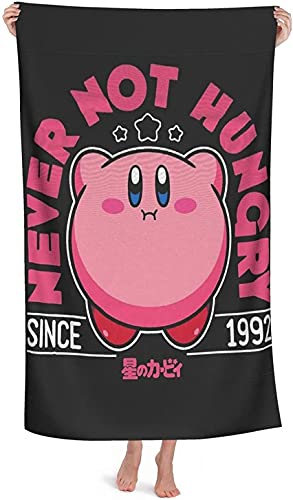 NICHIYOBI Kirby 3D-Digitaldruck Badetücher,Weiche und Flauschige Strandtücher,modischer Auftritt,Reisetuch,Weich und lichtbeständig (7,100x200 cm) von NICHIYOBI