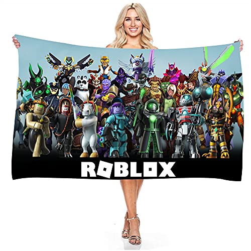 NICHIYOBI Roblox 3D-Digitaldruck Badetücher,Weiche und Flauschige Strandtücher,modischer Auftritt,Reisetuch,Weich und lichtbeständig (13,100x200 cm) von NICHIYOBI