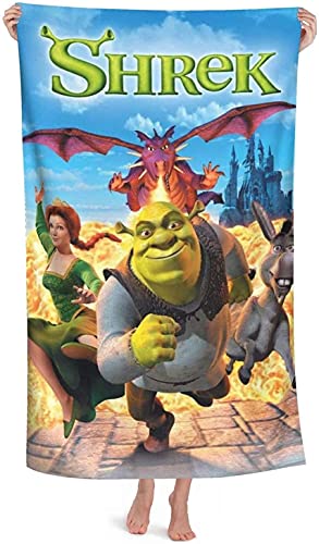 NICHIYOBI Shrek Strandtücher 3D-Digitaldruck Badetücher,Weiche und Flauschige Strandtücher,modischer Auftritt,Reisetuch,Weich und lichtbeständig (1,80cmx135cm) von NICHIYOBI