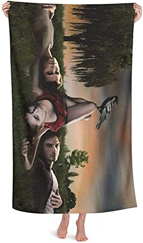 NICHIYOBI The Vampire Diaries 3D-Digitaldruck Badetücher,Weiche und Flauschige Strandtücher,modischer Auftritt,Reisetuch,Weich und lichtbeständig (6,100cmx180cm) von NICHIYOBI