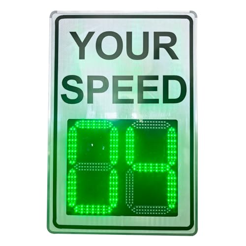 NICHOY 50 * 70cm Straße Warnung Solar Radar Geschwindigkeitsbegrenzung Zeichen-Led-Display Tragbare Radar Verkehrs Zeichen Radar Geschwindigkeit Zeichen, Fahrer Feedback(A,20 * 27in) von NICHOY